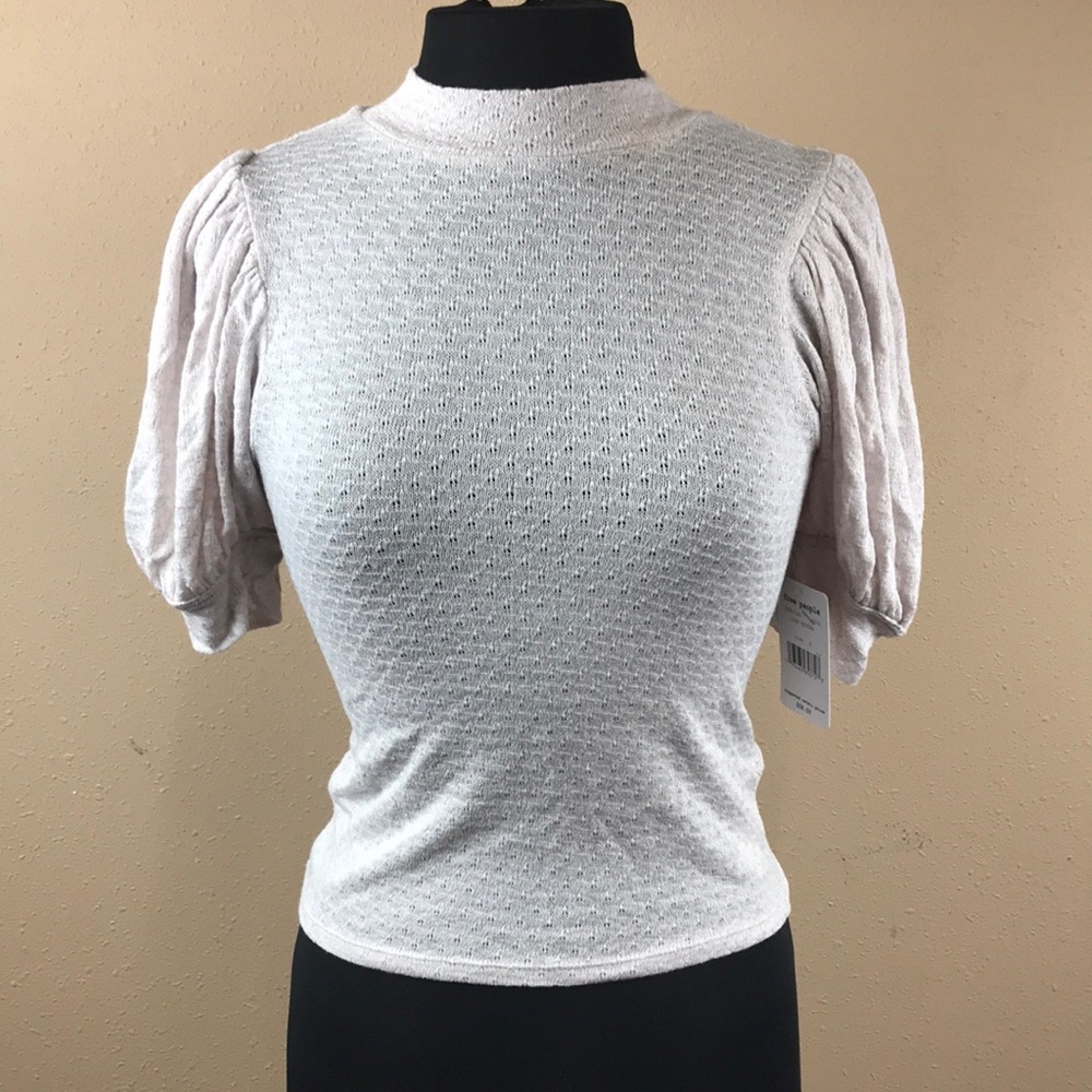 Free People Puff Sleeve Pullover Top Size S - Pink